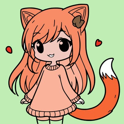 girl with cat ears and tail