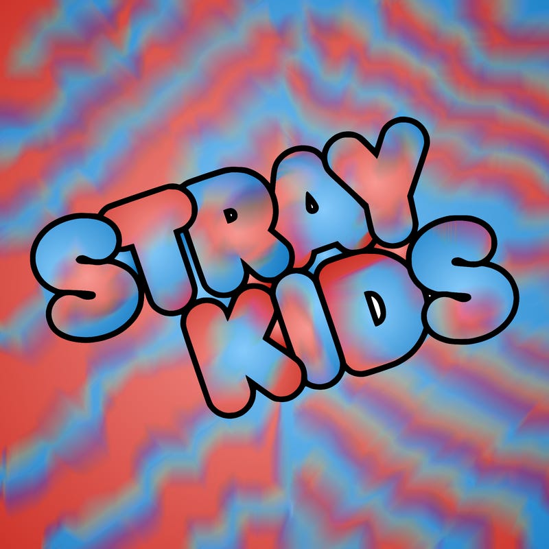 bubble letters saying stray kids