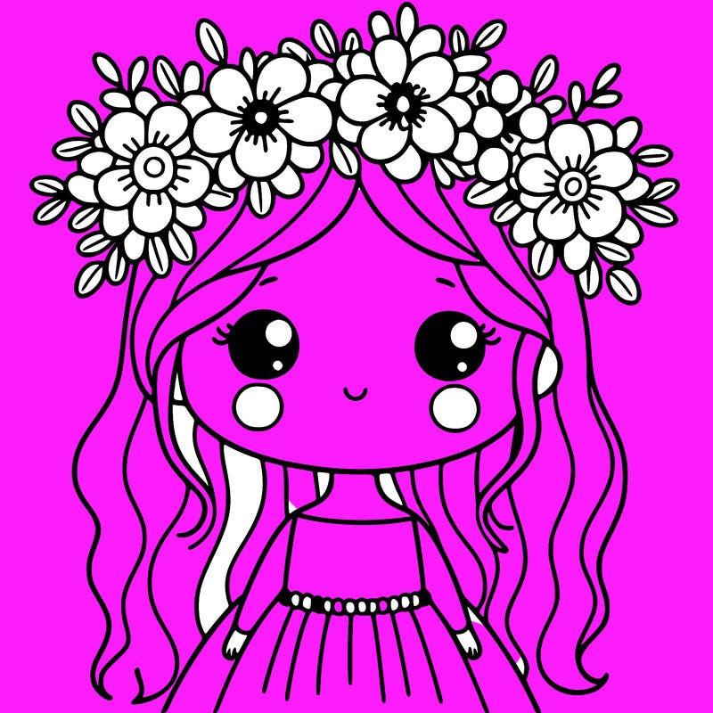 girl with flowers crown