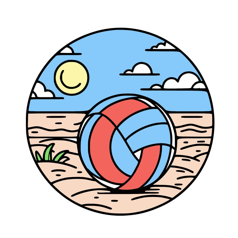 volleyball on a beach