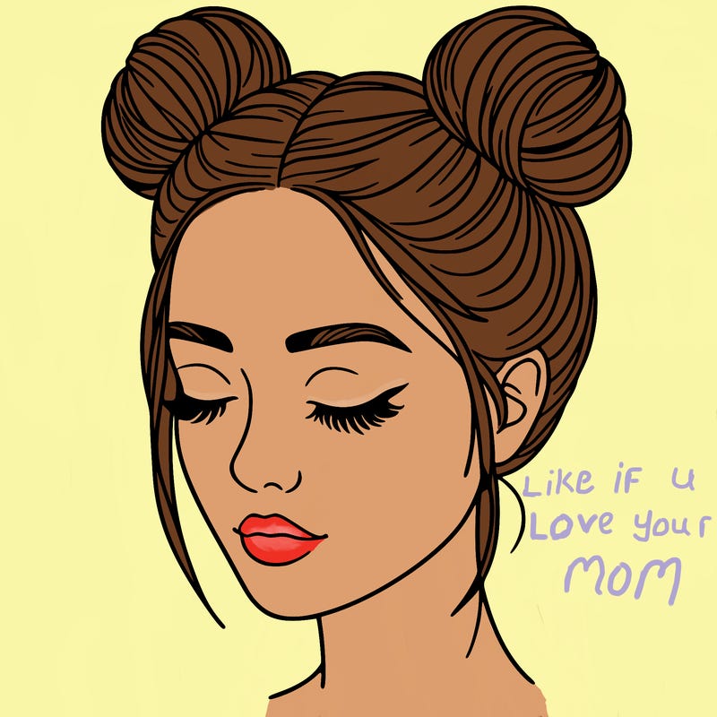 woman with hair buns