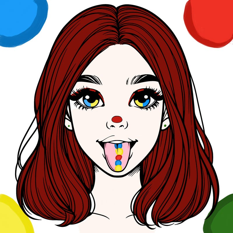 realistic girl with her tongue out