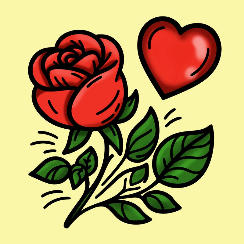 rose and heart