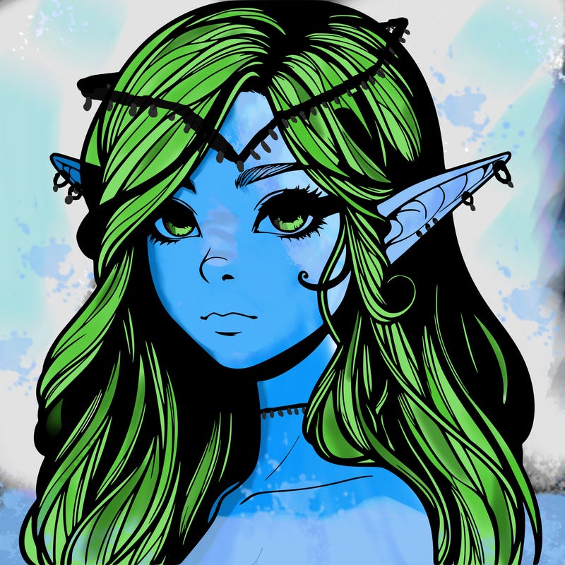 elf girl realistic dark fantasy