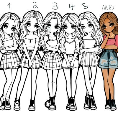 a group of girls realistic