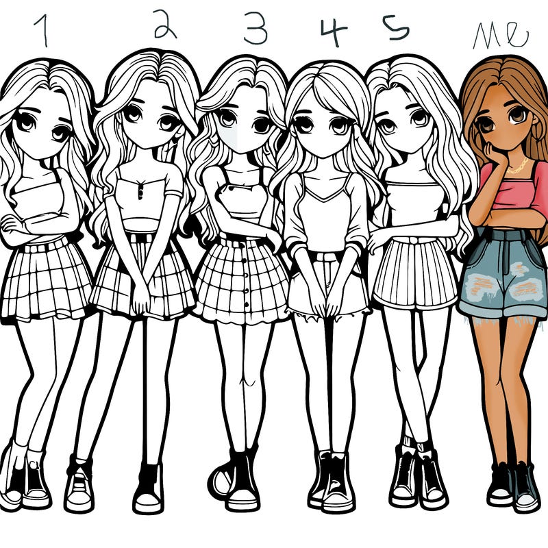 a group of girls realistic