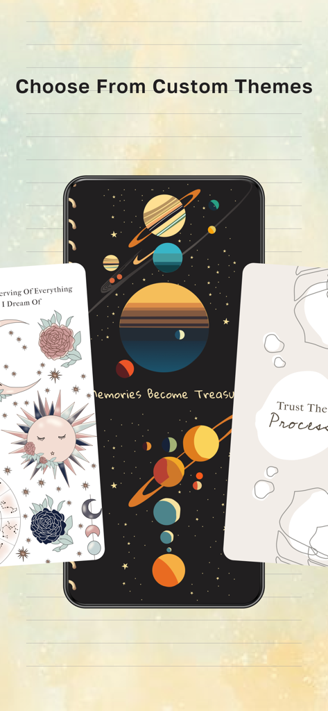 Journal It: Your Daily Diary - A showcase of custom aesthetic themes and stickers for the Journal It daily diary app