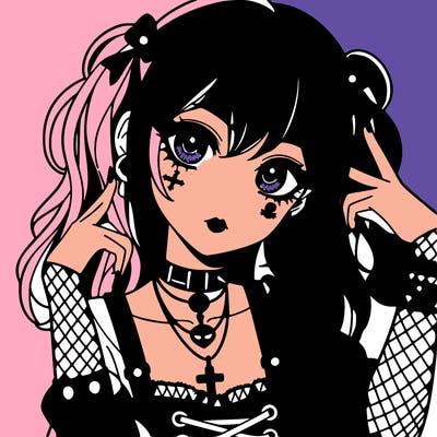 goth anime girl