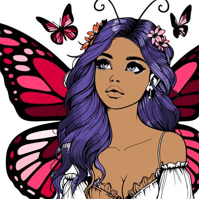 butterfly fairy realistic girl