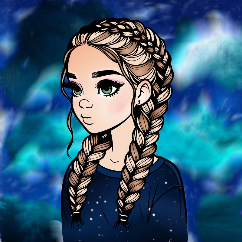 realistic girl with braids