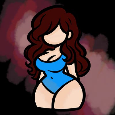 curvy woman with hair