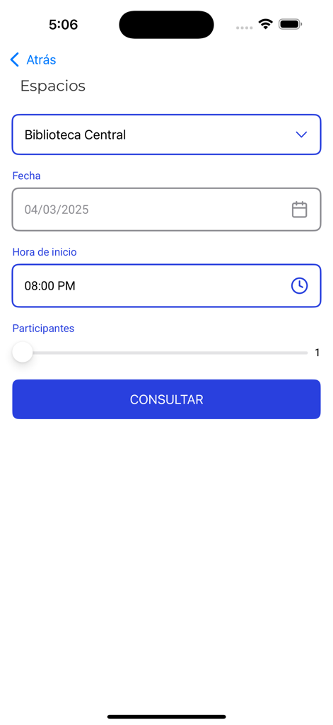 PUCP Móvil - Interfaz móvil para reservar espacios de estudio en la Biblioteca Central de la PUCP