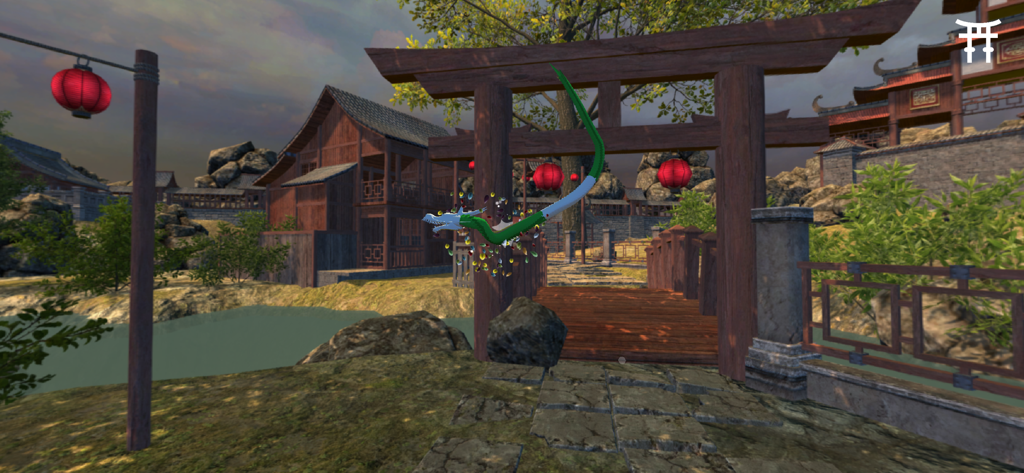 Corpus VR - Virtual reality rehabilitation world with a dragon in an Asian village