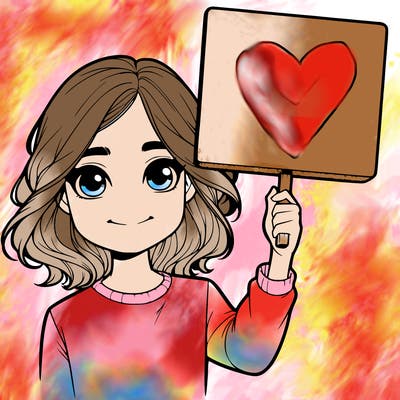 realistic girl holding up a sign