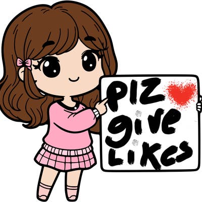 cute girl holding white sign