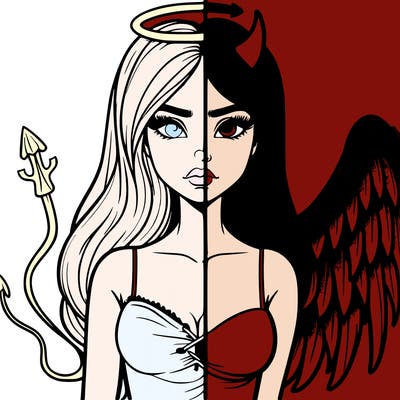 devil vs angel realistic girl