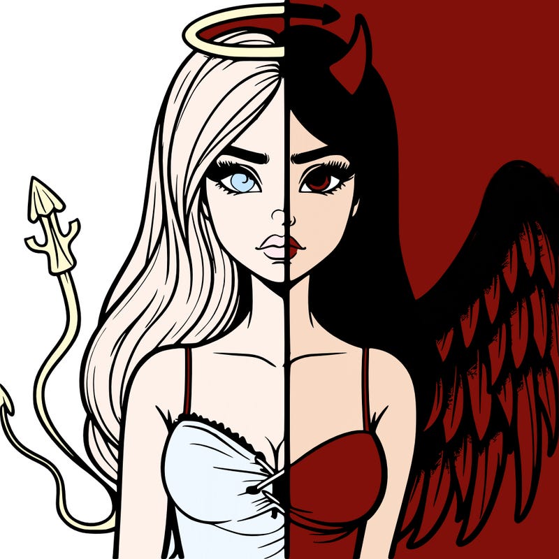 devil vs angel realistic girl