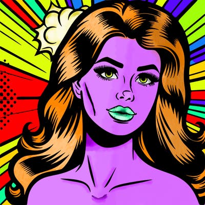 pop art style woman