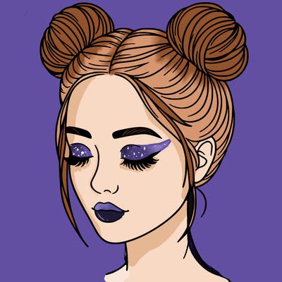 woman with hair buns