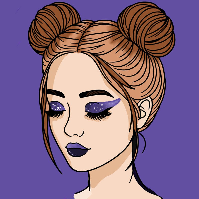 woman with hair buns