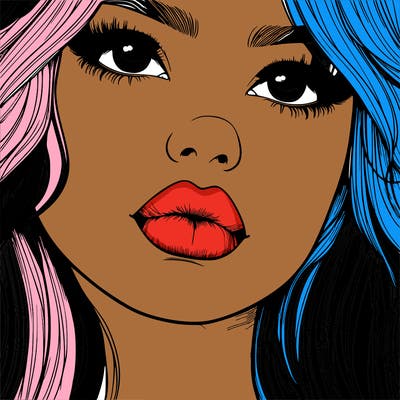 really realistic girl with lips