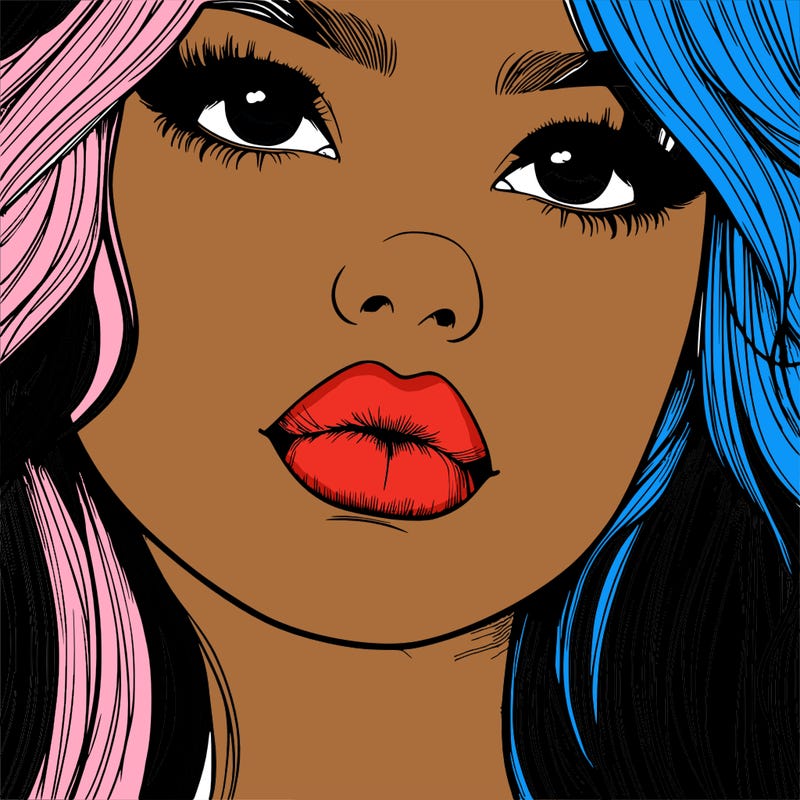 really realistic girl with lips