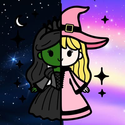 split princess and witch