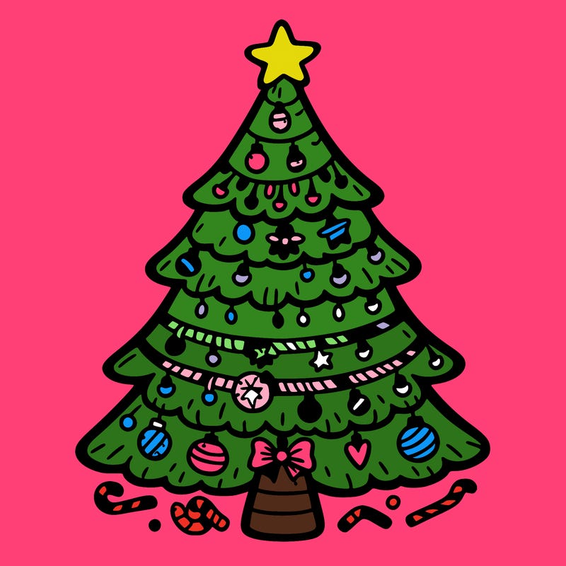 christmas tree with lots of details