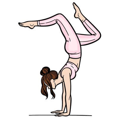 a woman doing a handstand