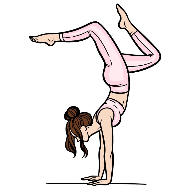 a woman doing a handstand