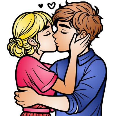 two people kissing and in love