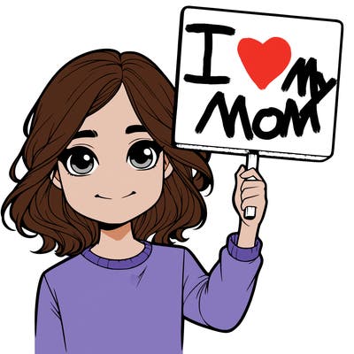 realistic girl holding up a sign