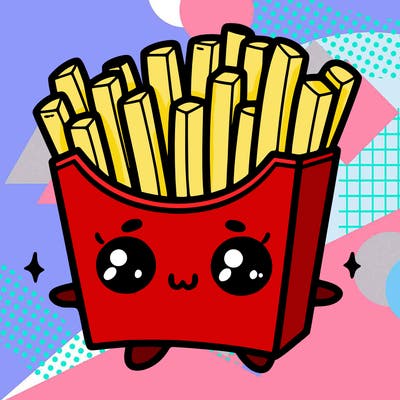 a cute. french fries