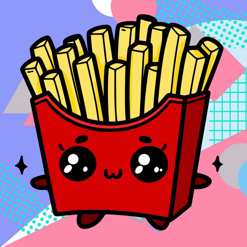 a cute. french fries