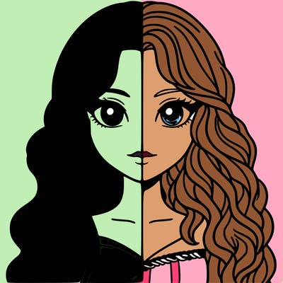 alphaba and glenda half and half