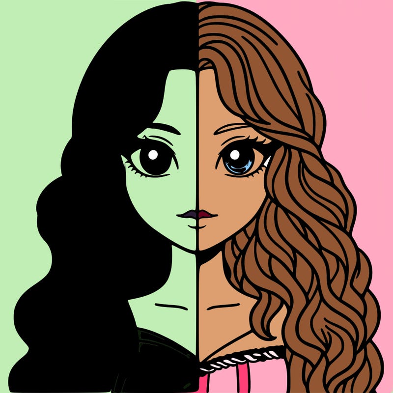 alphaba and glenda half and half