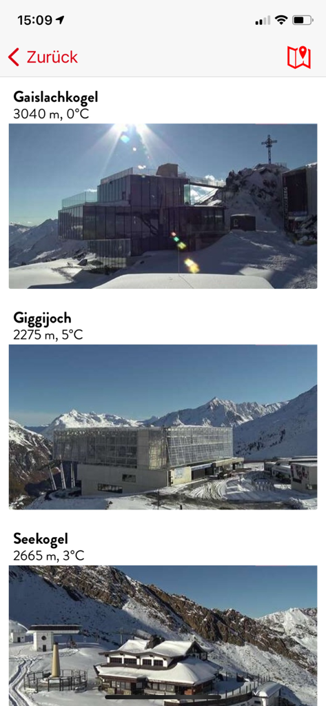 iSKI Austria - Ski & Snow - Live-Berg-Webcams mit Schnee- und Wetterbedingungen am Gaislachkogel und Giggijoch in Österreich.
