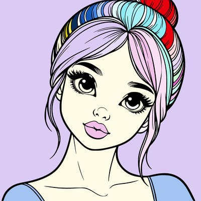 realistic ballerina girl with eyes and lips