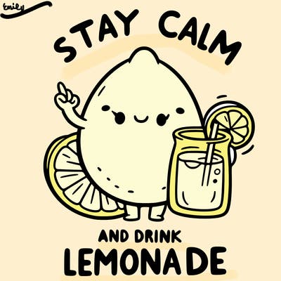 stay calm and drink lemonade