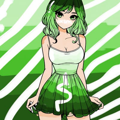 realistic girl in short dress