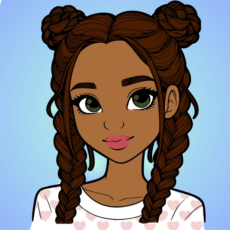 realistic girl with braids