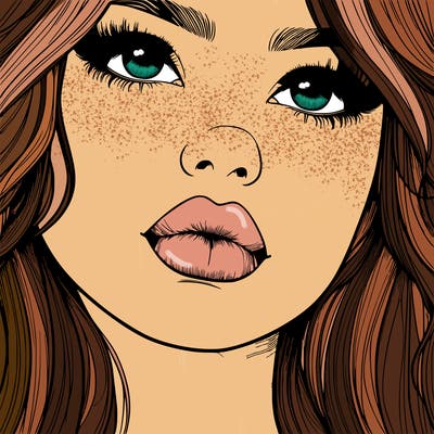 really realistic girl with lips