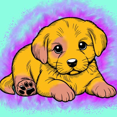 a cute realistic puppy