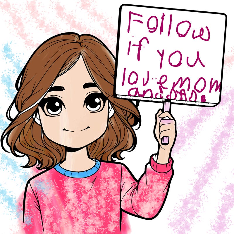 realistic girl holding up a sign