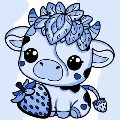 cute strawberry cow