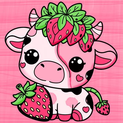 cute strawberry cow
