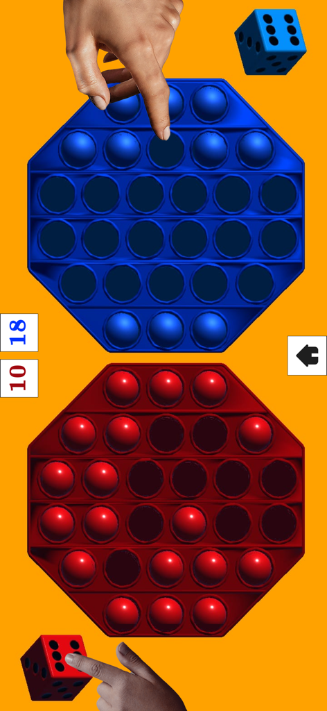 1 2 Player Games,Offline Games - Un jeu Pop It numérique pour deux joueurs avec des dés sur un seul écran