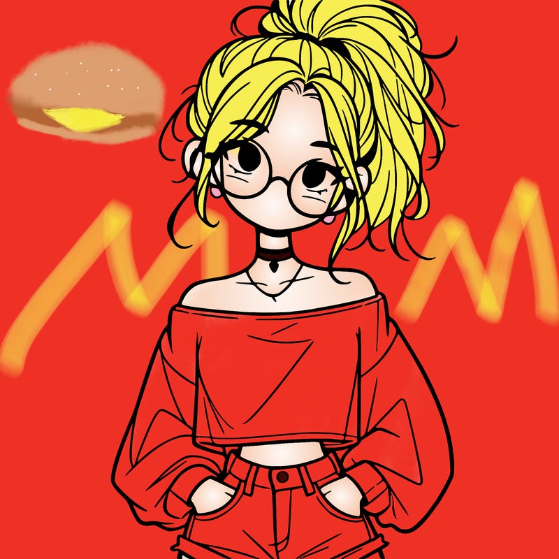 girl with a messy ponytail glasses a baggy crop top and jean shorts