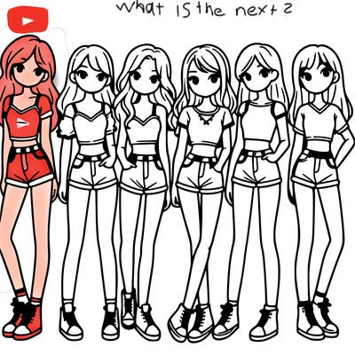 a group of girls wearing crop tops and shorts