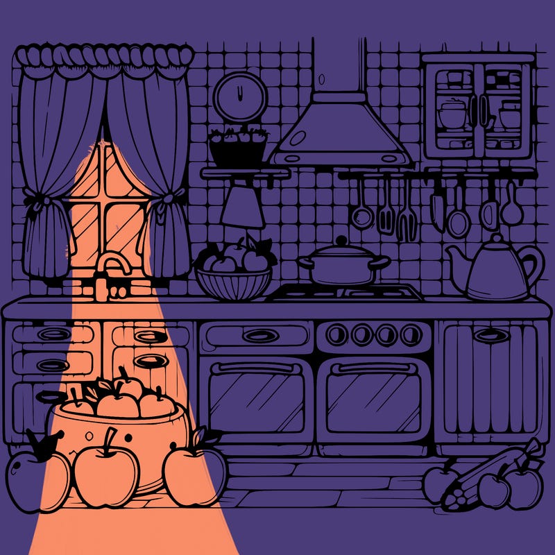 kitchen, apple theme